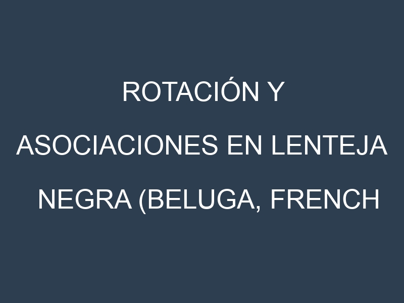 Rotación y Asociaciones en Lenteja negra (Beluga, French Black, Puy, Black Masoor, Urad Dal). Estrategias de rotación y Beneficios de las asociaciones de cultivos.