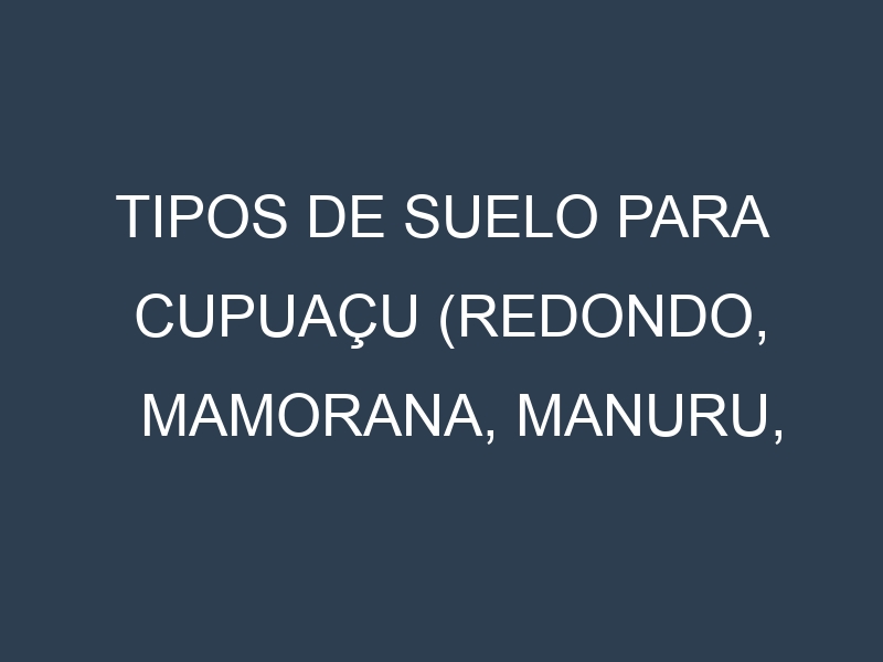 Tipos de suelo para Cupuaçu (Redondo, Mamorana, Manuru, Goliath, Andirá). Cómo ajustar las condiciones del suelo.