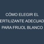 Cómo Elegir el Fertilizante Adecuado para Frijol blanco (Great Northern, Navy, Cannellini, Marrow, Flageolet)